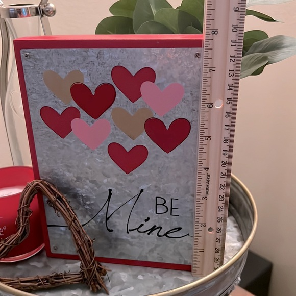 Be Mine Rustic Farmhouse Style Valentines Day Sign hang or stand on tiered tray - Picture 8 of 11